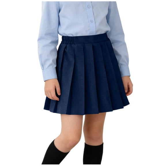 IFNWSV Girls Summer Skirt Short Length Elastic Waist Pleated Pattern Cotton Blend Skirt 2-3 Years