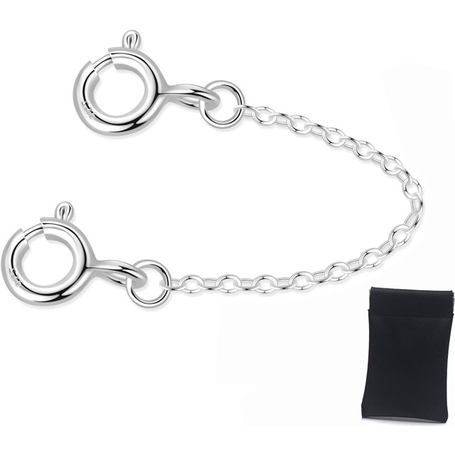 Cadena de seguridad Cadenas de seguridad de plata de ley para pulseras, cierre de cadena de seguridad para joyas delicadas, collar
