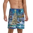 thumbnail image 2 of Bixox Men's Christmas Tree printed lightweight casual shorts, soft sleep shorts with pockets., 2 of 7