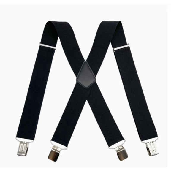 Men's X-Back Adjustable Heavy Duty Suspenders - 2 Inches Wide with Strong Gripping Clips, Versatile for Formal & Casual Outfits