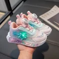 thumbnail image 4 of Frozen Girls Sneakers Elsa Spring & Fall New Kids Breathable Mesh Lighted Casual Shoes Disney Princess Soft Sole Swivel Button, 4 of 5