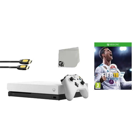 Microsoft Xbox One X 1TB Gaming Console White with FIFA 18 BOLT AXTION Bundle Like New