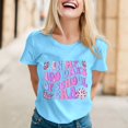 thumbnail image 2 of TSADFHJI Chandails en Molleton pour Femmes Petites Chemises Décontractées Imprimées Col Rond Manches Courtes Tee Tops Tunique Blouse m Bleu Ciel, 2 of 5