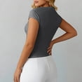 thumbnail image 4 of Pounoo Womens One Shoulder Tops Asymmetrical Solid Color Blouses Casual Slim Fit Lightweight Soft Comfy Party Wear Shirts Gift, 4 of 7