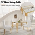 thumbnail image 6 of 52.7" Rectangular Clear Tempered Glass Dining Table for 4 People, Modern Kitchen Table with Irregular Stainless Steel Legs, Dining Table for Small Space, Apartment Studio, Home Office, 6 of 7