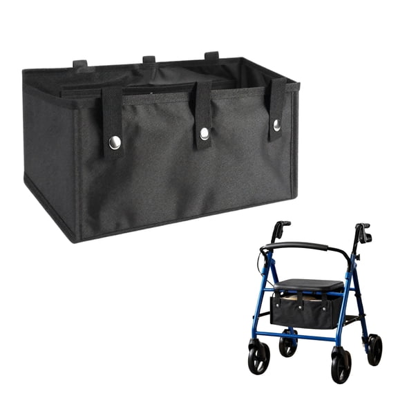 Large Walker Basket for Folding Walker,Under Seat Rollator Bag,Baskets for Walkers to Carry Things,Rollator Walker Accessories,13x9x6in Foldable for Seniors