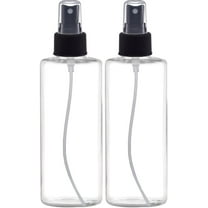 Fine Mist Spray Bottles 6 OZ, Cylinder BPA Free Refillable Containers, Clear, Empty for Essential Oils, Spray, Water - 2 PACK (Black)