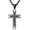 Black, variant on Cross Pendant Necklace for Men, Large Jesus Christ 316L Stainless Steel Cross Pendant Necklace, Box Chain Heavy Duty Necklace for Men