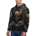 thumbnail image 3 of Honeii Vintage Ornate Skull Pattern Mens Hoodies Men's Loose Sleeve Sweatshirt,Pullover Hooded Sweatshirt for Men,Essentials Hoodie-Small, 3 of 7
