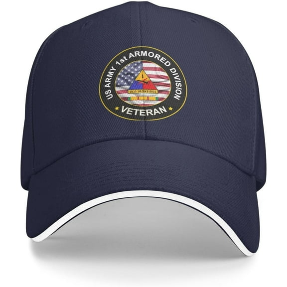 US Army 1st Armored Division Vietnam Service Combat Veteran Baseball Cap Outdoor Trucker Hats Adjustable Custom