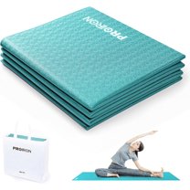 PROIRON Foldable Travel Yoga Mat 0.16" PVC, Folding Exercise Mat Non Slip for Yoga Pilates Camping Outdoors, Lightweight Packable, Turquoise