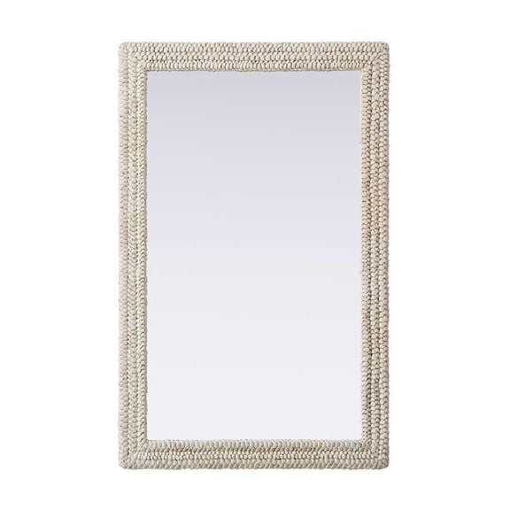 Elegant D?cor Rectangle Cornhusk Mirror 35x55 in Linen White