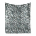 thumbnail image 1 of Fish Soft Flannel Fleece Throw Blanket, Abstract Fishing Theme Watercolor Style Silhouette Species, Cozy Plush for Indoor and Outdoor Use, 50" x 70", Grey White and Baby Blue, by Ambesonne, 1 of 6