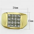 thumbnail image 2 of Luxe Jewelry Designs Men's Two Tone Gold Ion Plated Stainless Steel Ring with Round Clear Crystals -, 2 of 4