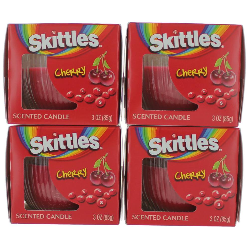 Skittles Scented Candle 4 Pack of 3 oz Jars Cherry
