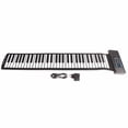 thumbnail image 2 of 61 Llaves de Piano de Rollo de Mano, Función Midi 100-240V Conveniente Negro 128 Tonos 14 Canciones de Demostración Enrollado Piano de Teclado Para Ensenar Para Editar, 2 of 7