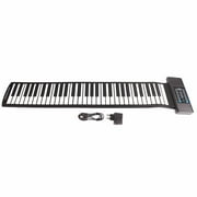 61 Keys Roll Up Keyboard Piano MIDI Function Portable Hand Roll Piano with LED Digital Display 100?240V EU Plug