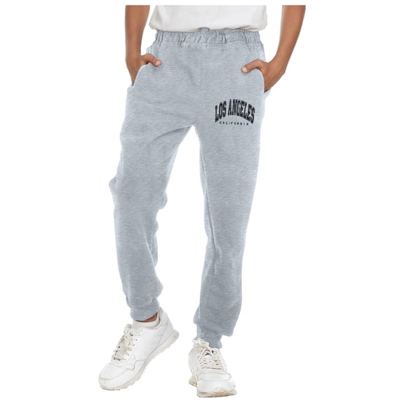 4T Sweatpants Boys Clothes For Boys Boys' Active Basic Fleece Jogger Pants Kids Casual Pants with Pocket Light Gray 8-10 Years