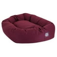 Majestic Pet Solid Poly/Cotton Bagel Dog Bed Machine Washable Burgundy