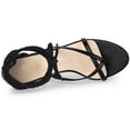 thumbnail image 4 of Women‘s Lace Up Heels Chunky Heel Flip Flops Sandals Black US 7/UK 5/EU 38, 4 of 6