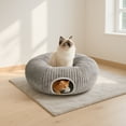 thumbnail image 3 of QLFYUU Cat Tunnel Bed Peekaboo Cat Cave Bed Soft Cat Donut Tunnel Gray Color, 3 of 8