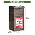 thumbnail image 2 of Uforic 31 Gallon Package Delivery Box with Lift-Out Bag, Waterproof Parcel Drop Box with Sign, Resin Outdoor Porch Package Container for Curbside, Patio and Yard Use, Dark Brown, 2 of 9