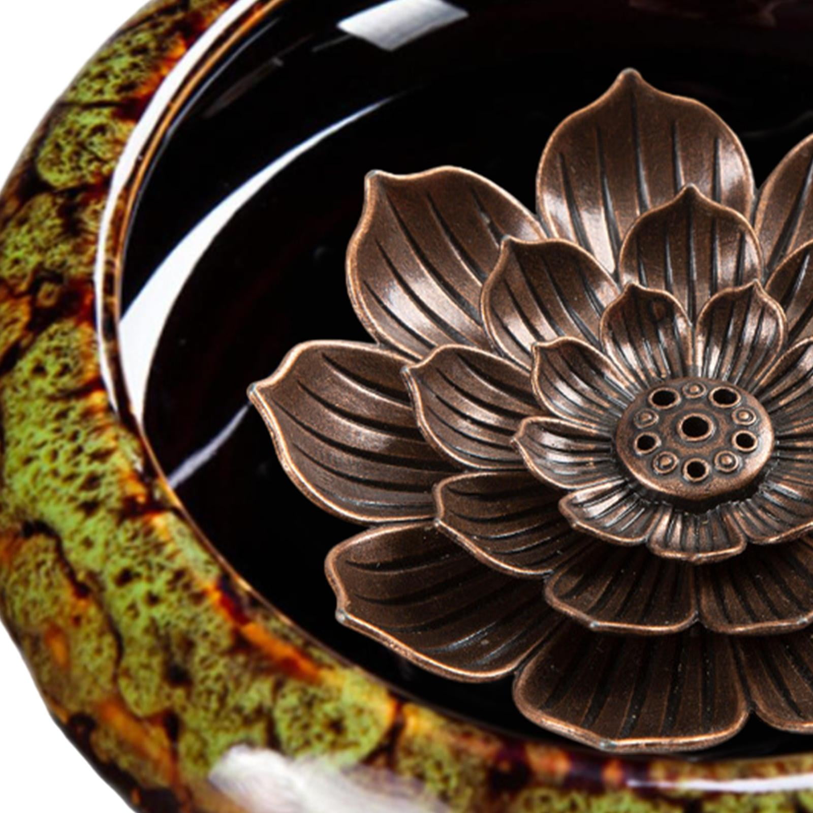 WLPZXP Incense Holder for Sticks Lotus Incense Holder Convenient Elegant Incense Burner Green