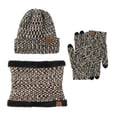 thumbnail image 1 of Scarf Touch Screen Gloves Large Hat Scarf Gloves Set Thick Knit Skull Cap, 1 of 5