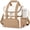 Brown, variant on Double Layer Insulated Lunch Bag with Shoulder Strap, 12L, Pink | Leakproof Ice Cooler Base, Cup Holder Buckle & Mesh Utensil Pocket, Oxford Waterproof Fabric, 3-Way Carry