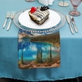thumbnail image 4 of Awypu Landscape View of Moraine Lake and Mountain Range at Sunset Rocky Mountains Polyester Dinner Napkin for Dining Table Kitchen Daily Party Housewarming Farmhouse Decor 4 PCS, 4 of 7