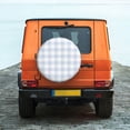 thumbnail image 6 of Pofeuu Blue Checkboard Print Spare Tire Wheel Cover for Car Truck SUV Camper Universal Fit Spare Tire Cover RV Spare Tire Covers-17 inch, 6 of 6
