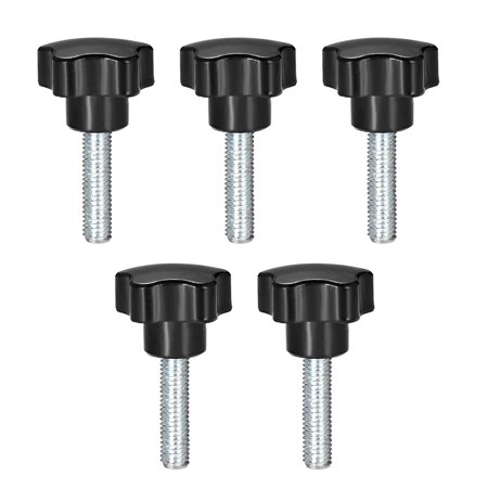 5 Pcs Star Knobs Grips M10 x 40mm Male Thread Steel Zinc Stud ...