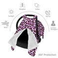 thumbnail image 3 of Car Seat Cover Baby - pink lilac Leopard Breathable Infant Car Seat Cover for Baby Carseat, Lightweight Comfort Baby Essentials Must Haves Newborn Stuff for Girl Boy, 3 of 7