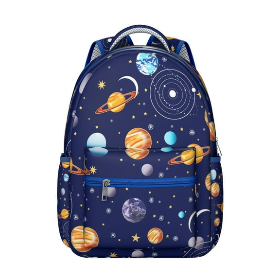 Astronaut Planet Themed Ergonomic Backpack - Breathable & Durable for Students