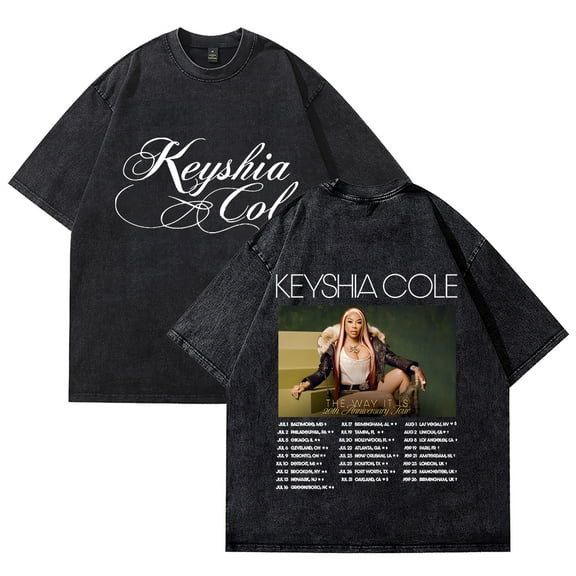 Keyshia Cole The Way It Is 20th Anniversary Tour T-shirts Merch Unisex Vintage Cotton Wash Tees Short Sleeve O-neck Tops