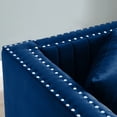 thumbnail image 2 of 78" Velvet Loveseat Sofa, Modern Vertical Channel Tufted Accent Sofa with Button Tufted and 2 Pillows, 2 Seater Upholstered Cloud Couch for Living Room, Apartment, Office, 900LBS, Blue, 2 of 6