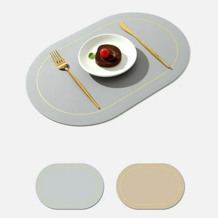 

BCLONG Anti-slip Table Mat Nordic Stripe Water-proof Placemat Alas Dining Tablemat Light Grey