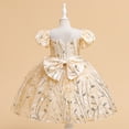 thumbnail image 3 of Flower Girls Embroidered Princess Dress Puff Sleeve Wedding Birthday Party Gown, 3 of 7