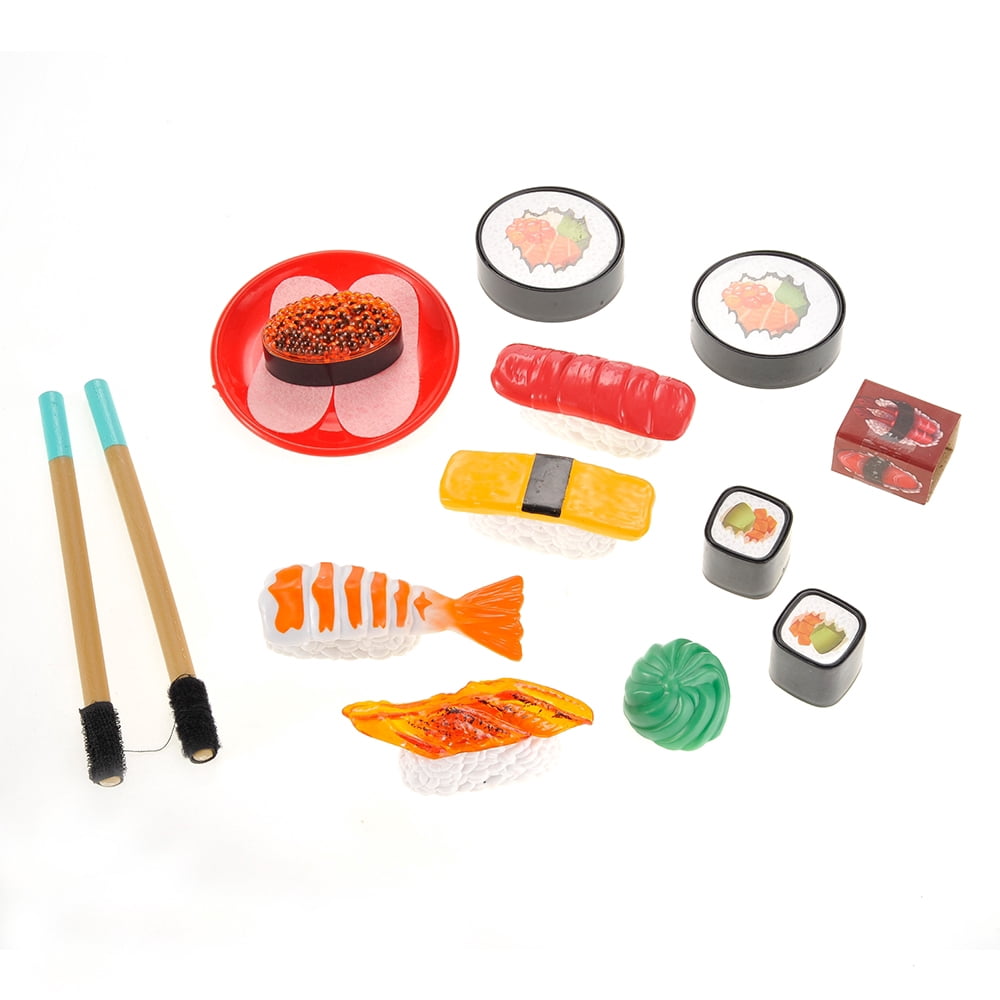 PlayWorld Japanese Sushi Dinner Bento Box Pretend Play Cutting Food Set 21pcs