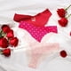 thumbnail image 3 of Gibobby Lencería sexy para mujer Día de San Valentín Calzoncillos Patchwork Color Ropa interior Bragas Bikini Sólido Calzoncillos para mujer Bragas Regalo para mujer 1 pi(Rojo, XL), 3 of 5