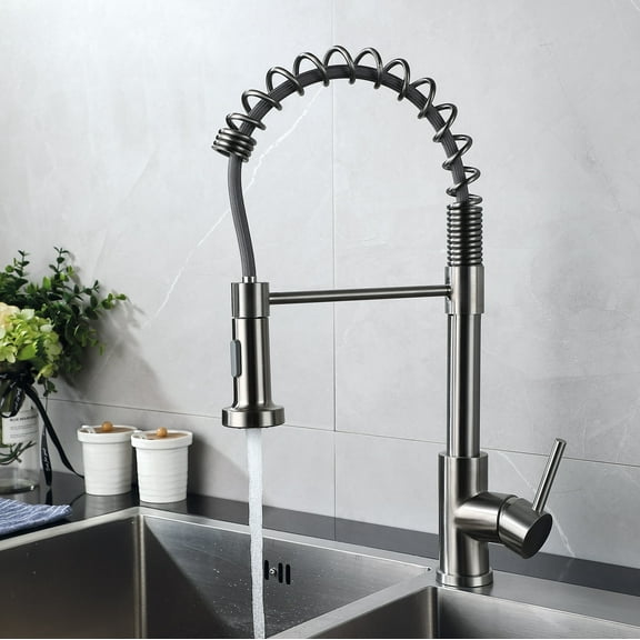 Kitchen Faucet Pull Down Sprayer,Stainless Steel Single Handle Kitchen Sink Faucet