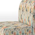 thumbnail image 4 of Designart "Bohemian Ivory Touch" Beige Chevron Upholstered Accent Chair - Glam Arm Chair For Bedroom, 4 of 5