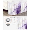 thumbnail image 3 of Marble Purple Wrap Around Bed Skirts for Queen Bed 16" Drop,Bed Skirt with Adjustable Elastic Belt Dust Ruffle Bed Valance for Bedroom Hotel Gold White Modern Gradient Ocean Ripple Bed Frame Cover, 3 of 7