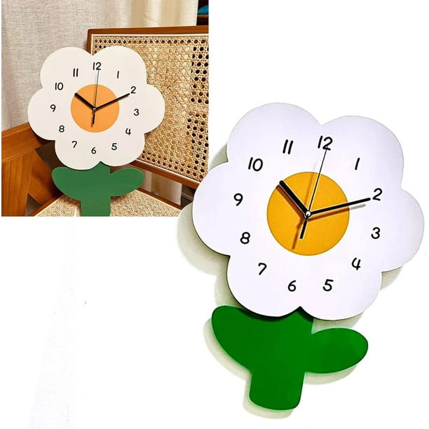 shiyou-Modern Decorative Clock Flower Shaped Wall Clocks for Kids