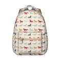 thumbnail image 1 of Cute Horse Lovers Student School Backpack with Foal and Pony Floral Pattern Rainbow Print Retro Rural Design Bookbag, 1 of 6
