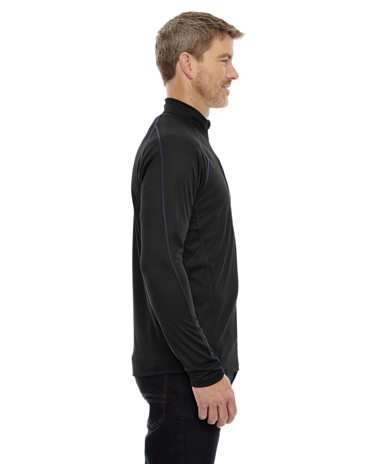 Men's Radar Quarter-Zip Performance Long-Sleeve Top - 2XL Black, Polyester/Mesh, Machine Washable