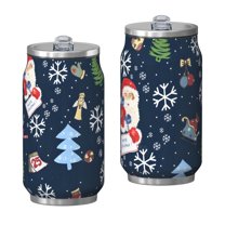 12 Oz Christmas Coffee Travel Mug with Lid, Double Wall Vacuum Reusable Stainless Steel Water Bottle Leak Proof Insulated Hot Cold Coffee Cup Gift for Women Mens(1pcs)
