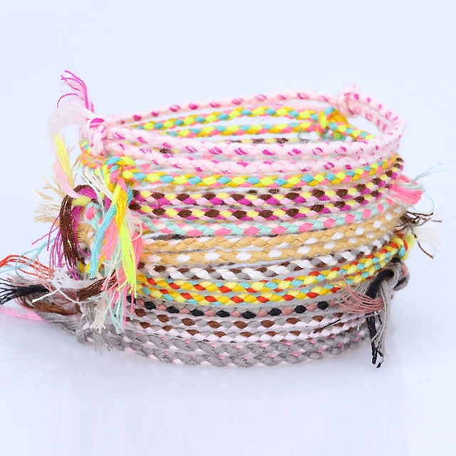 Braided Bracelet Knitted Adjustable Aesthetic Jewelry Drawstring Knit Crocheted Bohemian Bracelets Gift Teen Girls Accessories Type 19