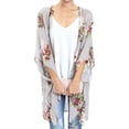 thumbnail image 2 of Sedceaty Women Swimsuit Cover Up, Summer Bikini Beachwear Dress Kimono Cardigan Rose Pattern Long Sleeve Beach Cover Up Tops, 2 of 9