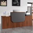 thumbnail image 6 of Reception Desk with Cabinet,78.7 Inch Modern Front Desk Reception with Cable Grommet,Easy Assembly,for Office,Checkout Counter,Hotel Lobby(Walnut), 6 of 6
